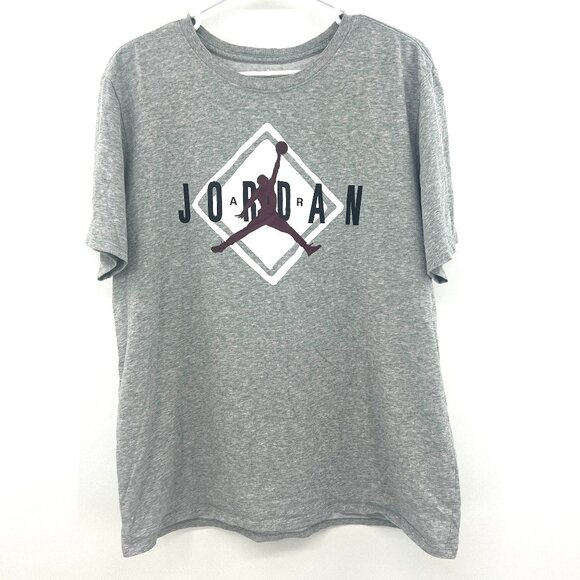 Nike Air Jordan Dri-Fit Gray Large Logo Graphic T-Shirt Men's XL - Picture 1 of 4